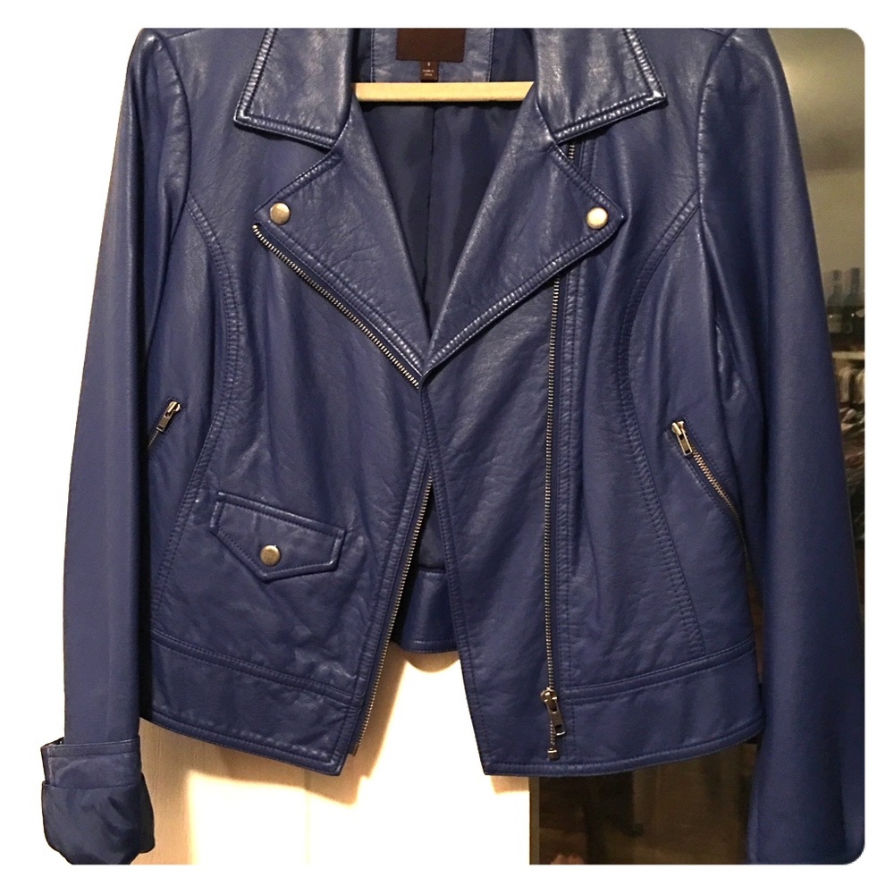 The Limited Faux Blue leather Jacket size S